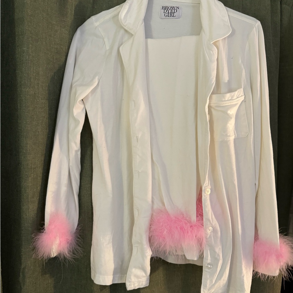 Feather Trim Pajamas